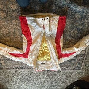 Women's Red and White Ski Jacket